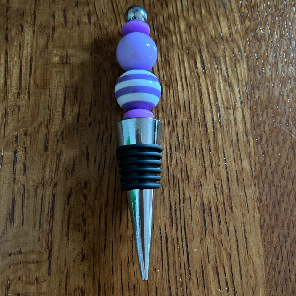 Purple and Silver Wine Stopper